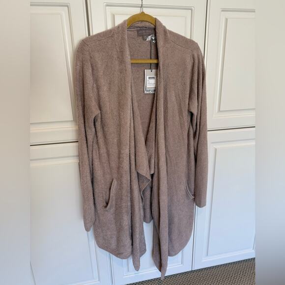 NWT Barefoot Dreams CozyChic Lite Island Wrap Cardigan Size Large / XL Taupe - Picture 2 of 10